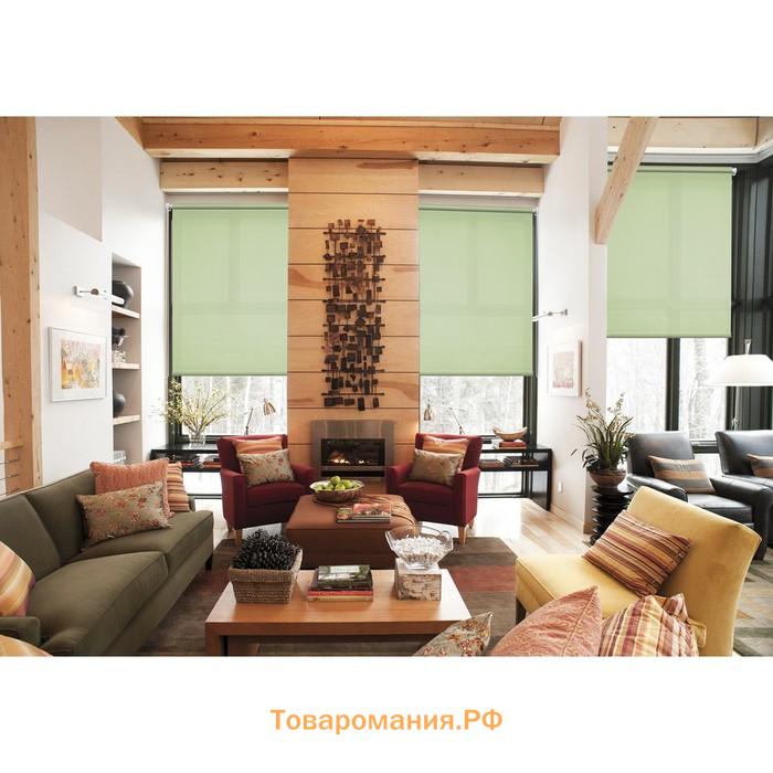 Рулонная штора «Плайн», 180х175 см, цвет фисташковый