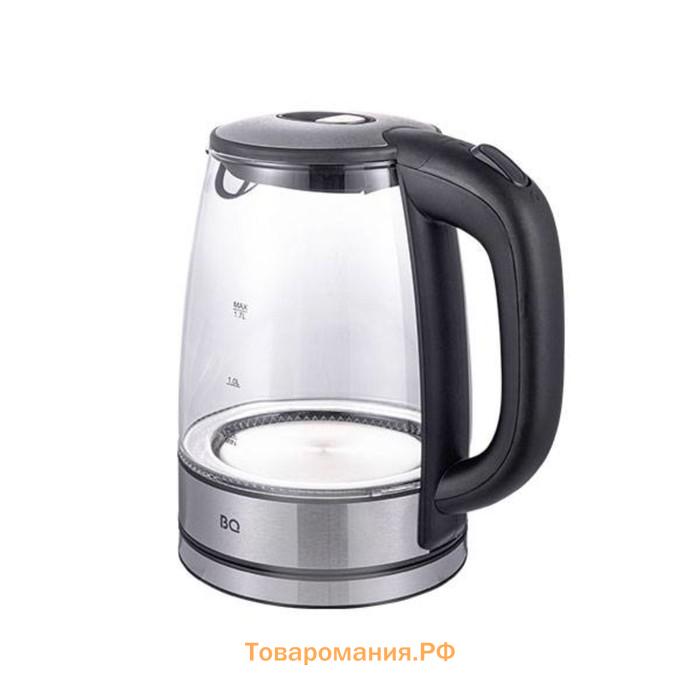 Чайник электрический BQ KT1834G, 1.7 л, 2200 Вт, серебристый