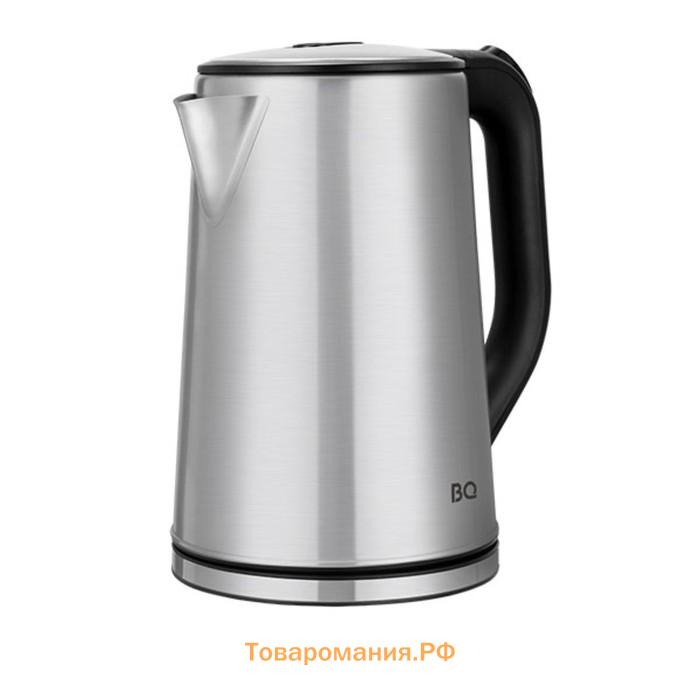 Чайник электрический BQ KT1721S, металл, 2.5 л, 2200 Вт, серебристый