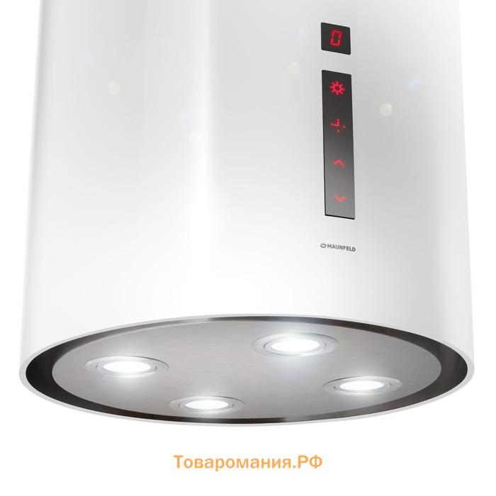 Вытяжка MAUNFELD Lee Isla (sensor) 39, островная, 1000 м3/ч, 4 скорости, 38 см, белая