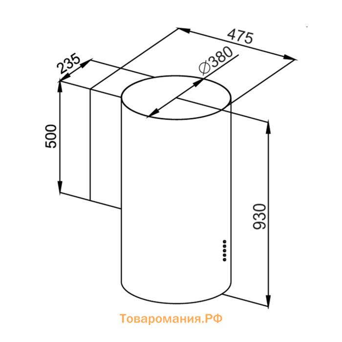 Вытяжка MAUNFELD Lee Wall 39, дизайнерская, 1000 м3/ч, 4 скорости, 38 см, чёрная