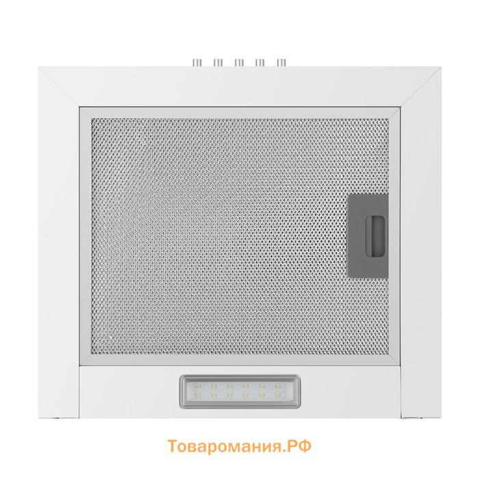 Вытяжка HOMSair PHLOX Push 40, телескопическая, 700 м3/ч, 3 скорости, 40 см, белая