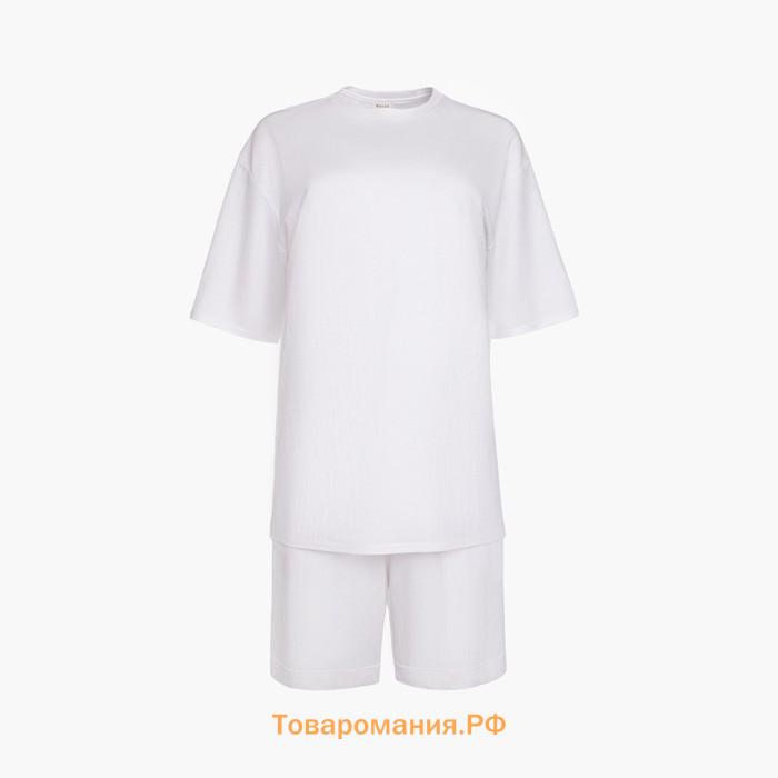 Костюм женский (футболка, шорты) MINAKU: Casual collection цвет белый, размер 50