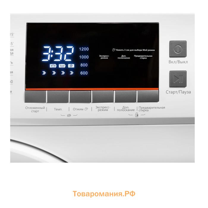 Стиральная машина MAUNFELD MFWM148WH, класс А+++, 1400 об/мин, до 8 кг, бело-чёрная