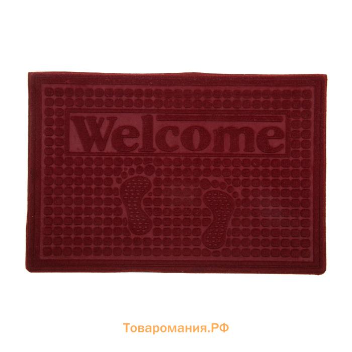 Коврик придверный  «Следочки Welcome», влаговпитывающий, без окантовки, 40×60 см, МИКС