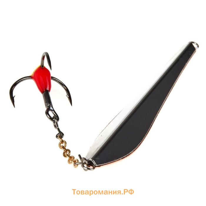 Блесна вертикальная зимняя Lucky John DOUBLE BLADE с цепочкой и тройником, 6.5 см CS блистер