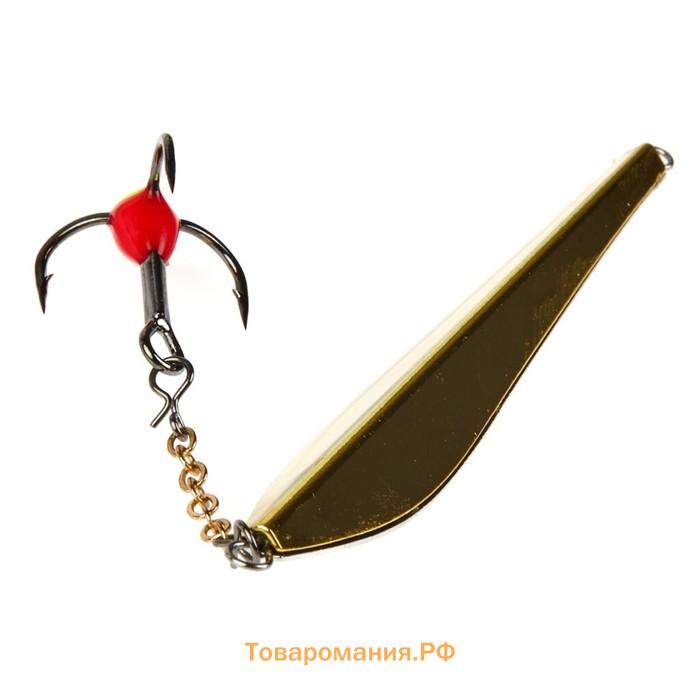 Блесна вертикальная зимняя Lucky John DOUBLE BLADE с цепочкой и тройником, 6.5 см SG блистер