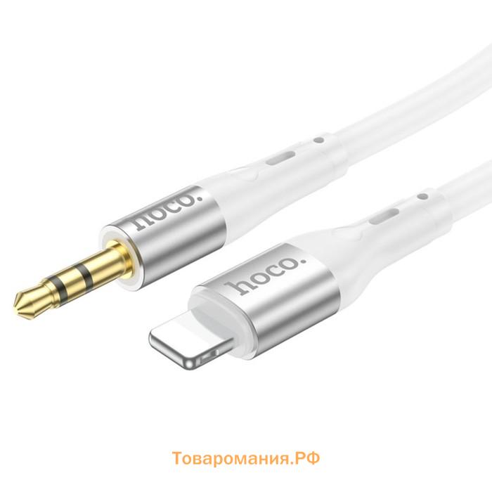 Кабель Hoco UPA22, Jack 3.5 мм (m) - Lightning, 1 м, силикон, белый