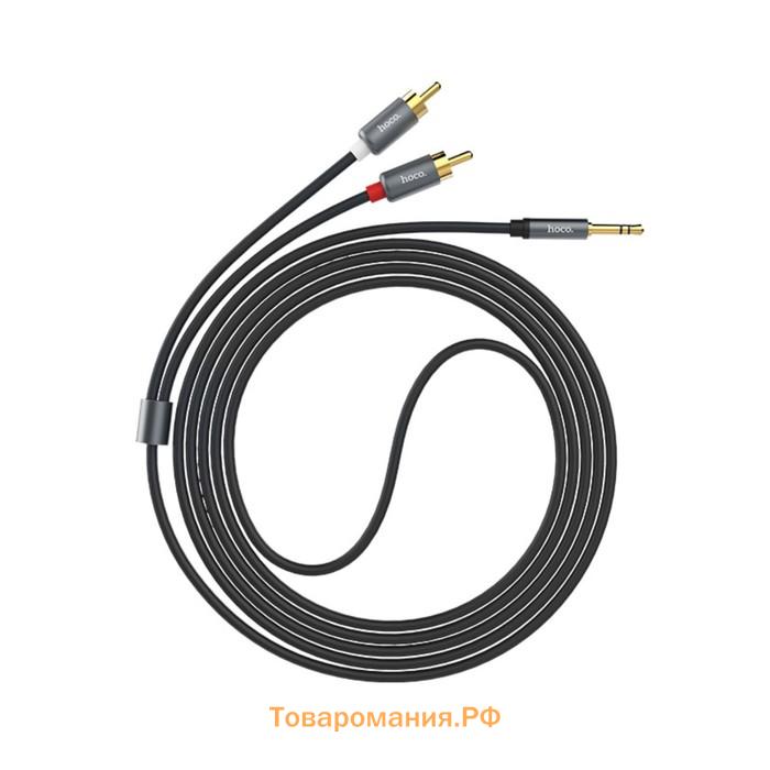 Аудио кабель Hoco UPA10, 2xRCA - jack 3.5mm, 1,5 м, серый