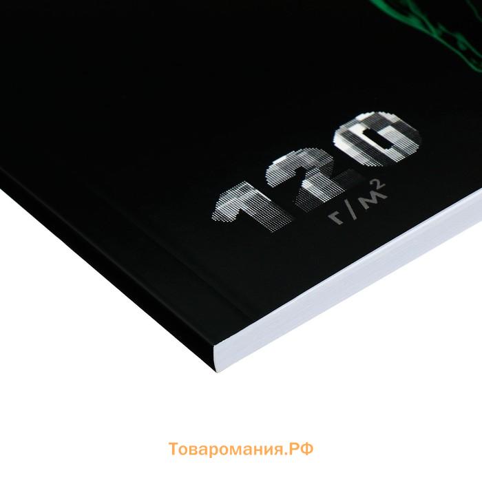 Альбом для рисования А4, 40 листов на склейке "Спорт", обложка мелованный картон, выборочный УФ-лак, блок офсет 120г/м2