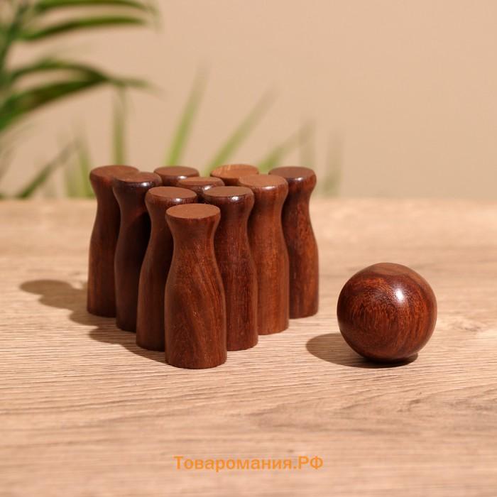 Игра настольная «Боулинг», 15×6×7 см, дерево шишам