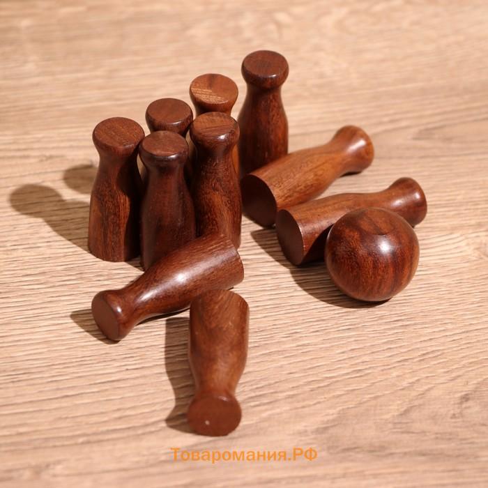 Игра настольная «Боулинг», 15×6×7 см, дерево шишам