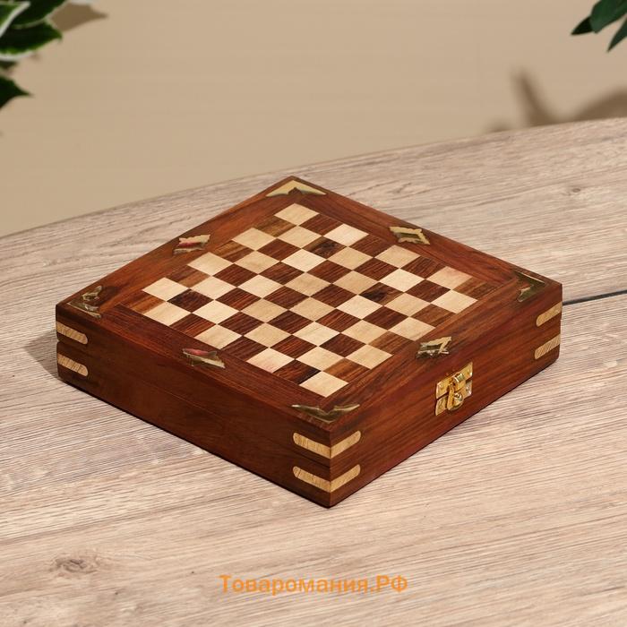 Шахматы складные, доска 20×20 см, дерево шишам