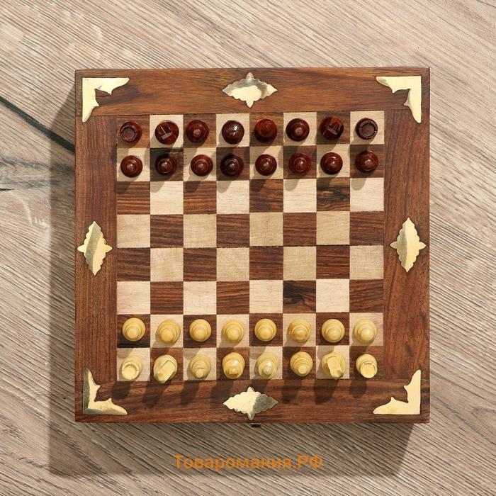 Шахматы складные, доска 20×20 см, дерево шишам