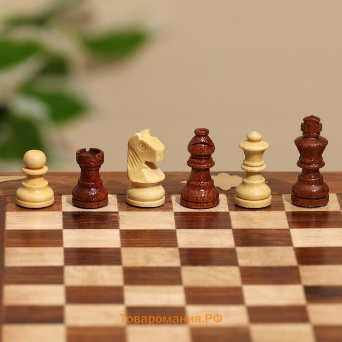 Шахматы складные, доска 20×20 см, дерево шишам
