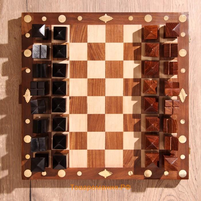 Шахматы складные, доска 35×35 см, дерево шишам