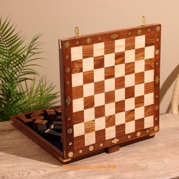 Шахматы складные, доска 35×35 см, дерево шишам