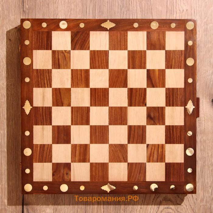 Шахматы складные, доска 35×35 см, дерево шишам