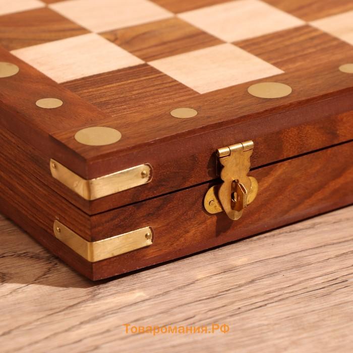 Шахматы складные, доска 35×35 см, дерево шишам