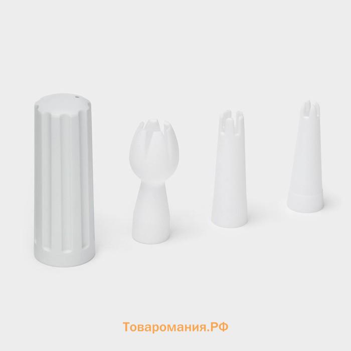 Сифон для взбивания сливок и газировки KONFINETTA, 1 л, 3 насадки, алюминий, серебристый