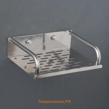 Мыльница настенная, 14.5×11.5×5 см, сталь