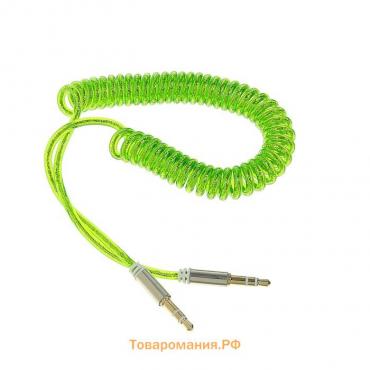Кабель аудио , AUX, Jack 3.5 (m)-Jack 3.5 (m), штекер на пружине, 1 м, МИКС