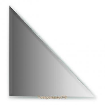 Зеркальная плитка с фацетом 10 мм, треугольник 30 х 30 см, серебро Evoform
