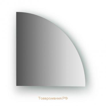 Зеркальная плитка со шлифованной кромкой четверть круга 25 х 25 см, серебро Evoform