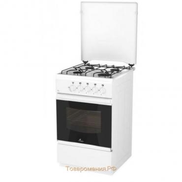 Плита Flama RG 2401 W, газовая, 4 конфорки, 50 л, газовая духовка, белая