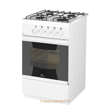 Плита Flama RG 24011 W, газовая, 4 конфорки, 50 л, газовая духовка, белая