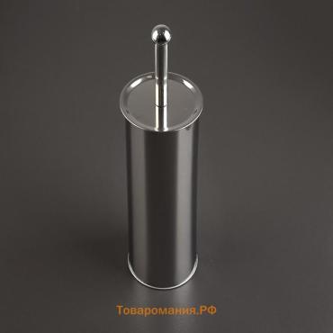 Ёршик для унитаза с подставкой, 9.5×9.5×37 см, цвет хром