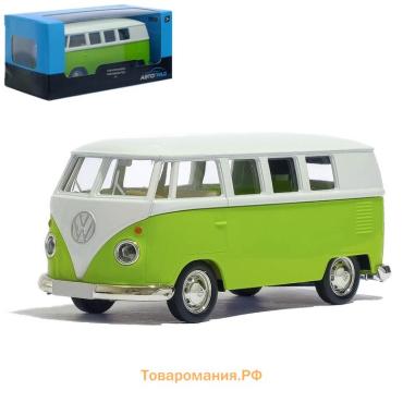 Машина металлическая VOLKSWAGEN TRANSPORTER T1, 1:32, открываются двери, инерция, цвет красный