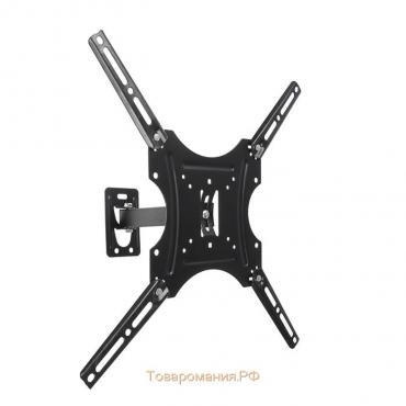 Кронштейн KrON-78, для ТВ, наклонно-поворотный, 14-52", 60-250 мм от стены, чёрный