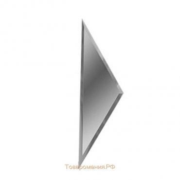 Половина зеркальной серебряной плитки «Полуромб» 10 мм, 100х340 мм