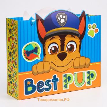 Пакет подарочный Best pup, 31×40×11 см, упаковка, Щенячий патруль