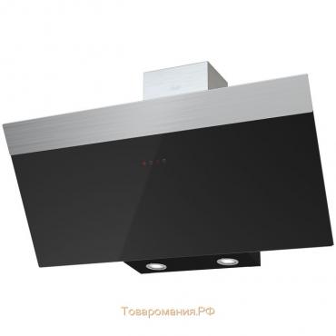 Вытяжка KRONA KRISTEN 900 BLACK/INOX S, наклонная, 1000 м3/ч, 3 скорости, 90 см