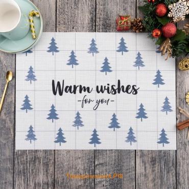 Новогодняя салфетка на стол Warm wishes, 40х29 см