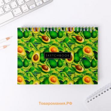 Скетчбук в твердой обложке на гребне Аavocado А5, 80 л, 100 г/м