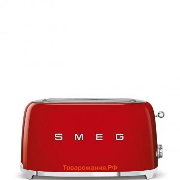 Тостер Smeg TSF02RDEU, 1500 Вт, 2 отсека, 6 режимов прожарки, размораживание, красный