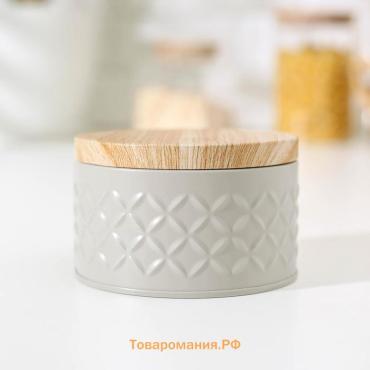 Банка для сыпучих «Ромб», 300 мл, 6×10 см, жесть, серая