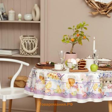 Скатерть  Spring easter d=214 см +/-3 см, 100% хлопок, саржа 190 г/м²