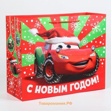 Пакет подарочный «С Новым годом!», 40×49×19 см, упаковка, Тачки