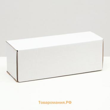 Коробка складная под бутылку, без печати, белая, 12 х 33,6 х 12 см,