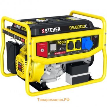 Генератор бенз. STEHER GS-8000Е, 4Т, 220 В, 700 Вт, 15 л.с., электро/руч. старт, 25 л