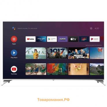 Телевизор Hyundai H-LED55QBU7500, 55", 3840x2160,DVB-T/T2/C/S2,HDMI 3,USB 2, Smart TV черный