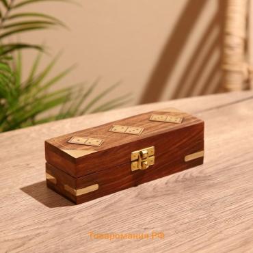 Игра настольная «Домино», в шкатулке, 17×6×5 см, дерево шишам