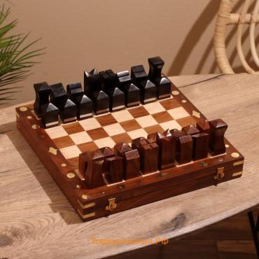 Шахматы складные, доска 35×35 см, дерево шишам