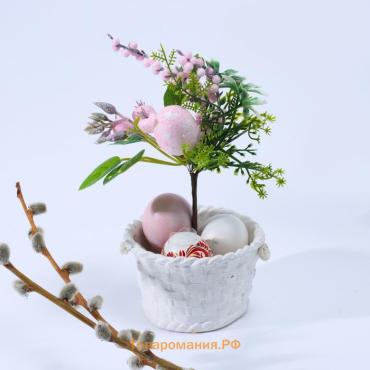Пасхальный декор «Яйца розового цвета» 11×15×26 см